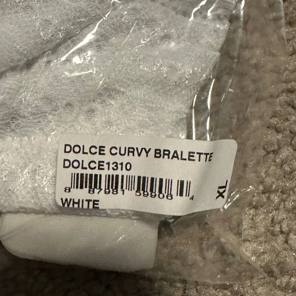 Cosabella Dolce Curvy Bralette White Lace‎ Wireless Bra DOLCE1310 XL New
